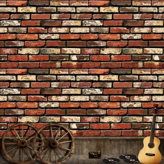 Papier peint auto-adhésif en pierre, papier peint auto-adhésif ou étagère, brique amovible, fausse pierre texturée 3D, mur en pierre de roche