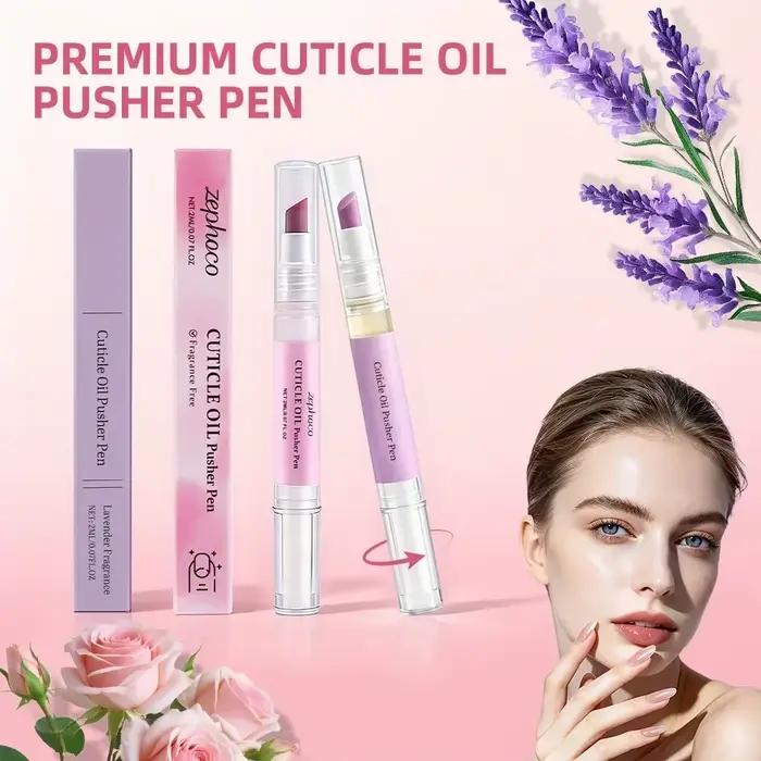 Stylo à Huile pour Cuticules Lavande & Rose 2-en-1 : Soin Hydratant et Réparateur des Ongles