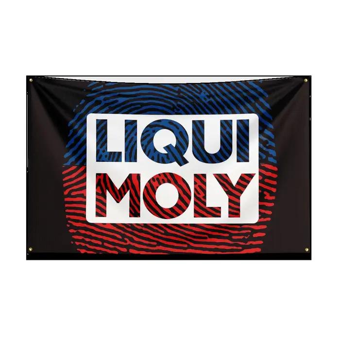 Drapeau d'huile de voiture à moteur L-LIQUIMOLYs, 3x5 pieds, atelier de course, bannières de voiture, tapisserie d'extérieur pour décoration d'huile moteur