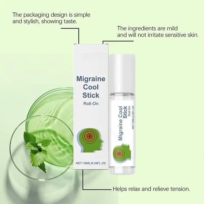 Huile Essentielle de Menthe à Base de Plantes en Roll-on – Soulagement Rapide Tension Tête et Stress – Rafraîchissant