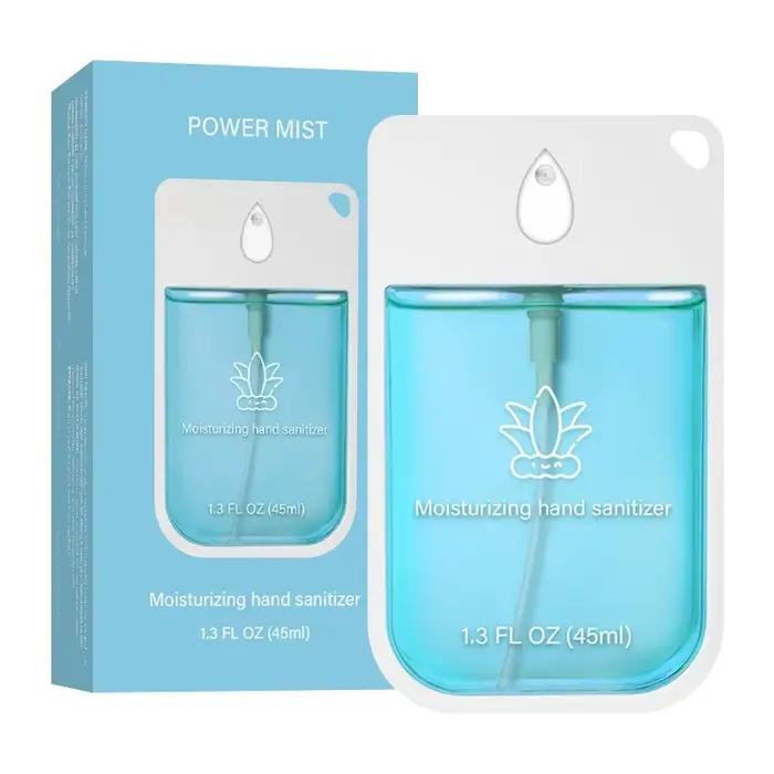 Brume désinfectante pour les mains format voyage – spray sans rinçage de 45 ml pour enfants et adultes. Formule d'eau cosmétique portable pour un nettoyage instantané.