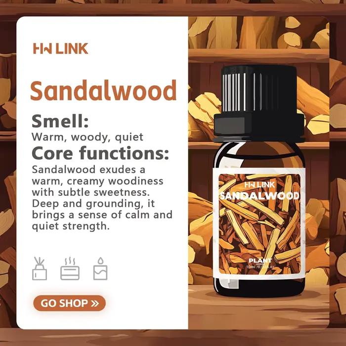 Huile essentielle de bois de santal 100% pure | 10 ml de qualité thérapeutique | Pour diffuseur