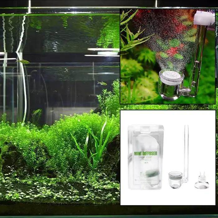 Diffuseur à bulles en forme de U pour Mini Aquarium, 1 ensemble, système de CO2, Tube arcylique avec coude d'aspiration, accessoire diffuseur d'air pour Aquarium