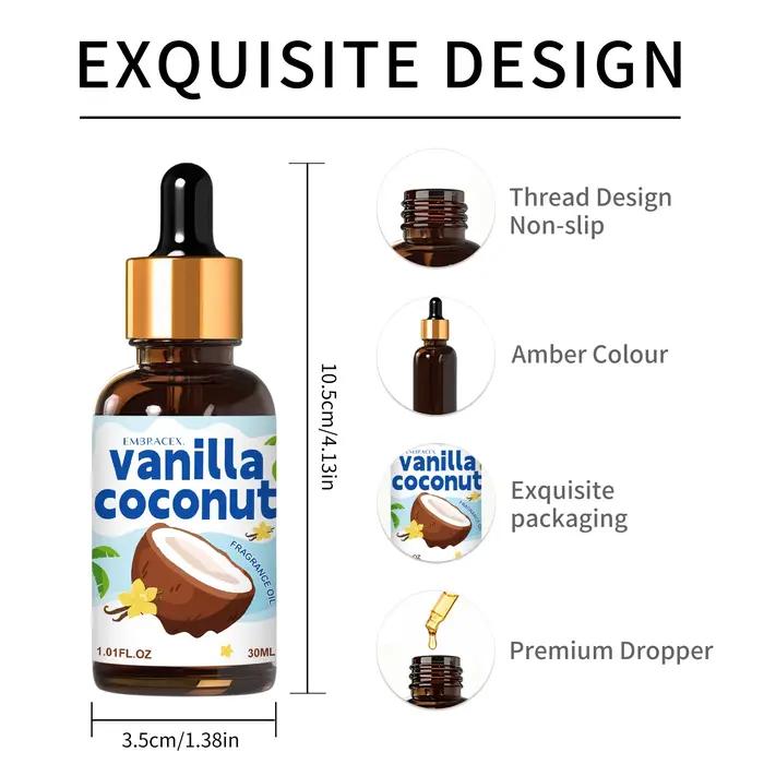 Huile essentielle de vanille et de noix de coco 30 ml pour diffuseurs