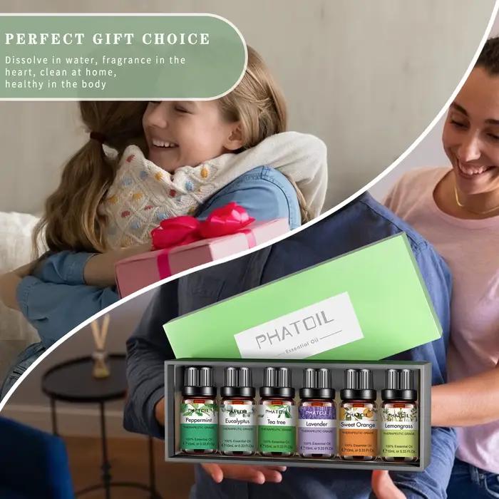 PHATOIL – ensemble de 6 bouteilles d'huiles essentielles pour l'aromathérapie