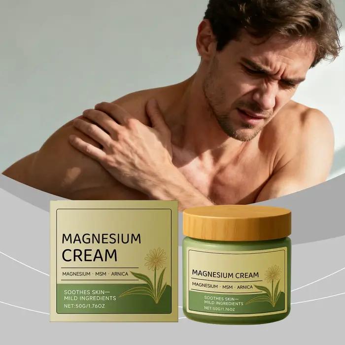 Crème au magnésium hydratation longue durée apaisante rafraîchissante soulagement corporel prévention sécheresse