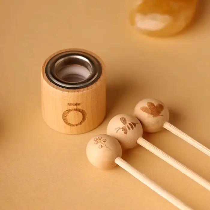 Couvercle boule en bois pour bouteille d'huile essentielle