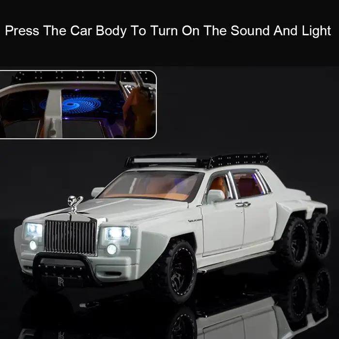 Modèle de voiture Rolls-Royce Phantom 6x6 Wraith, échelle 1:32, jouet en alliage métallique moulé sous pression, modèles de véhicules tout-terrain, son et lumière, cadeaux pour enfants