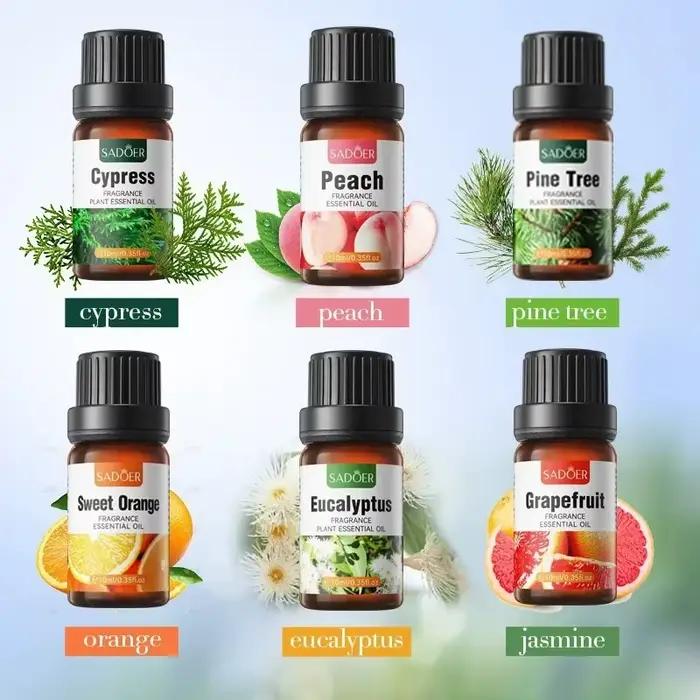 SADOER Huile Essentielle de Bergamote 10ml, Huile Aromatique Naturelle pour Diffuseur, Fabrication de Bougies et Savons, Huile de Massage, Parfum Lavande Poivre