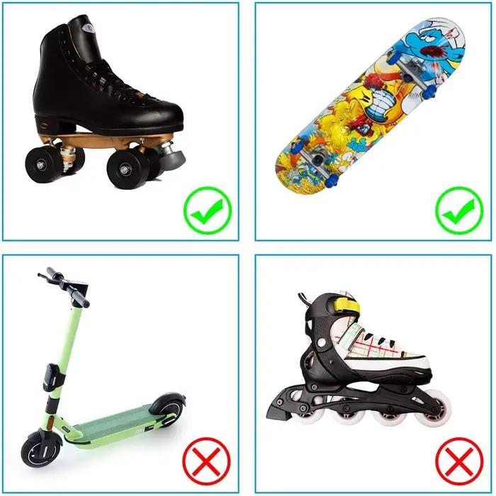 AB94-4 roues de patins à roulettes avec roulements pour patinage à double rangée, patins à roulettes quad d'extérieur/intérieur et skateboard, 32 mm x 58 mm 82A
