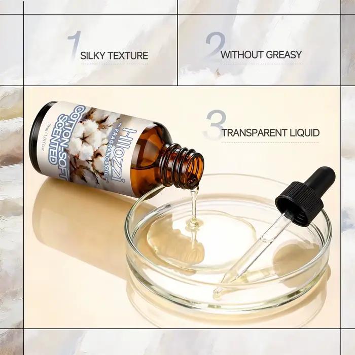 L'huile essentielle parfumée Cotton Soft a un arôme rafraîchissant et convient aux diffuseurs d'aromathérapie, aux humidificateurs et aux projets de bricolage.