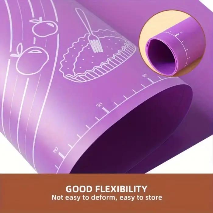 Tapis roulant en plastique de qualité alimentaire avec outil de mesure, tapis de pétrissage antidérapant, tapis de cuisson antiadhésif facile à nettoyer, outil de cuisson réutilisable