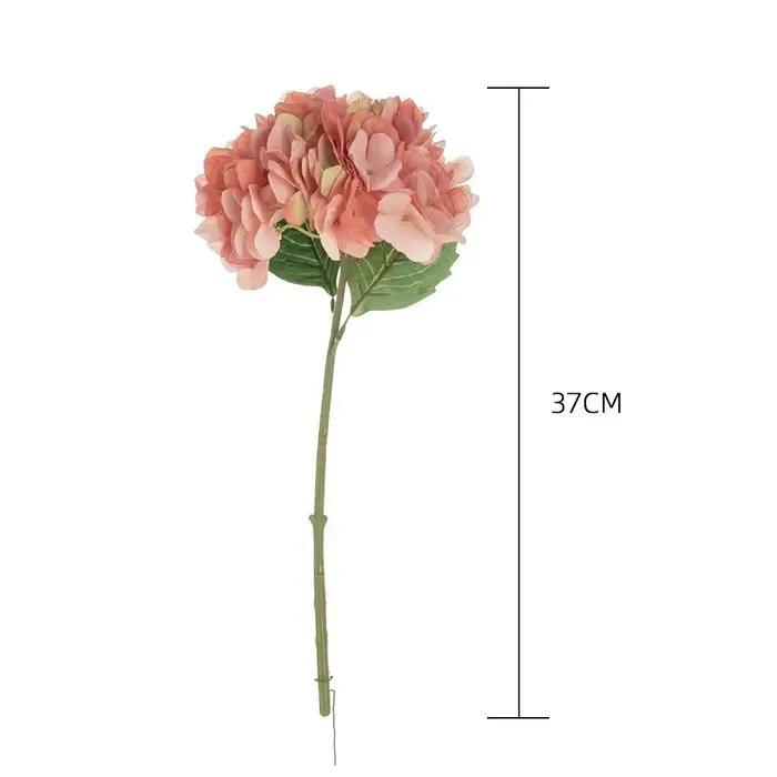 Mini Hortensia Artificiel à Branche Unique, Fausse Fleur, Bouquet de Mariage, Mur de Roses, Décoration de Maison, 37cm