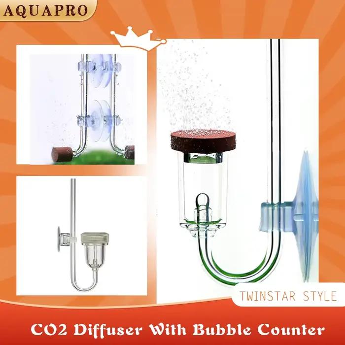 Diffuseur de CO2 d'aquarium avec compteur de bulles, atomiseur de Style Twinstar, accessoires pour plantes aquatiques en acrylique, pulvérisateur de fournitures