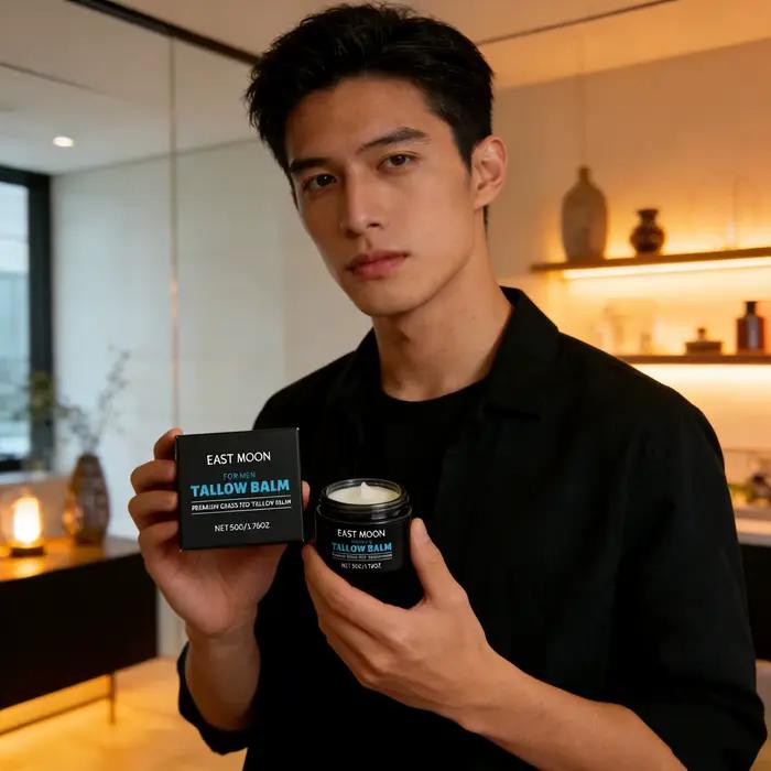 Baume de Soin Visage au Suif pour Homme : Nourrit