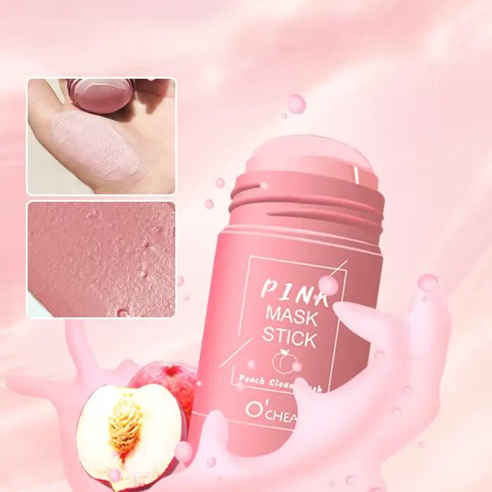 Masque facial solide bâton thé vert miel pêche nettoyage des pores hydratant Long charbon d'aubergine Film de boue