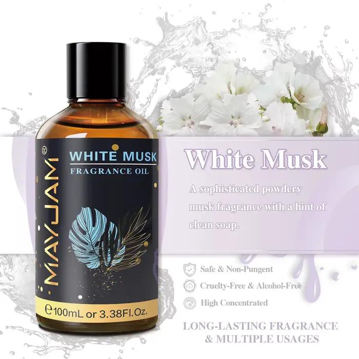 MAYJAM 100ml huiles parfumées avec compte-gouttes pour humidificateur diffuseur de voiture musc blanc gomme à bulles brise de mer Freesia bébé poudre