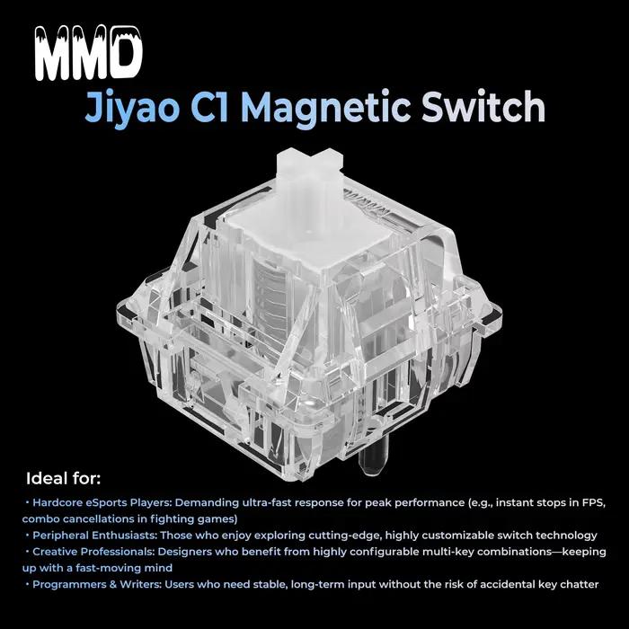 MMD C1 interrupteur magnétique linéaire pour clavier mécanique magnétique interrupteur extrêmement éblouissant pré lubrifié PC LY