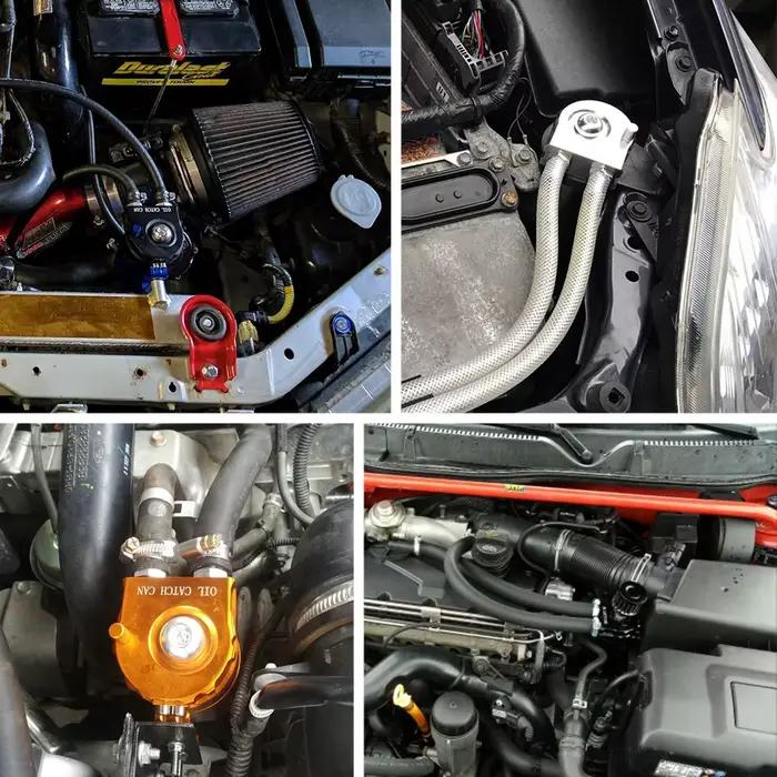 Boîte de récupération d'huile, reniflard universel, réservoir de carburant, réservoir à déflecteur en aluminium, séparateur d'huile de voiture de 300ML, Kit de capture avec filtre à Air Sport