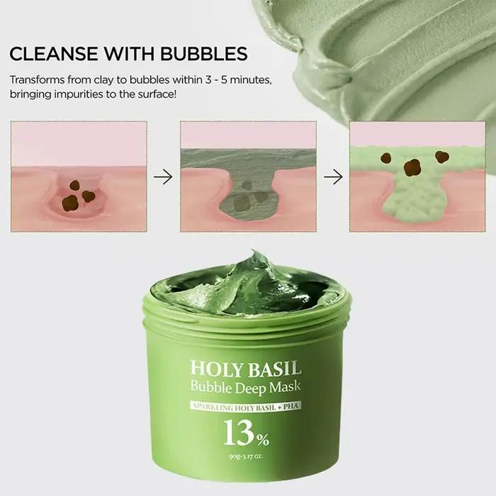 Masque Nettoyant Moussant au Basilic Sacré 90g – Hydratant