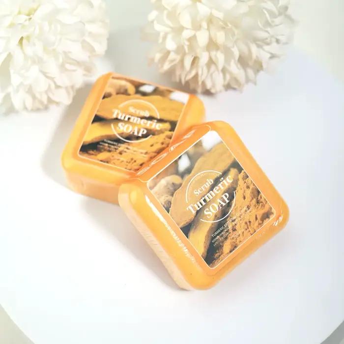 Le savon nettoyant aux huiles essentielles de curcuma contenant l'acide citrique Vc peut nettoyer en profondeur et