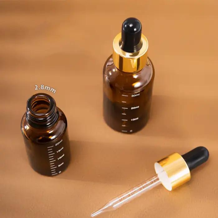 Bouteille compte-gouttes en verre ambré de haute qualité
