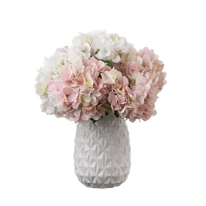 Mini Hortensia Artificiel à Branche Unique, Fausse Fleur, Bouquet de Mariage, Mur de Roses, Décoration de Maison, 37cm