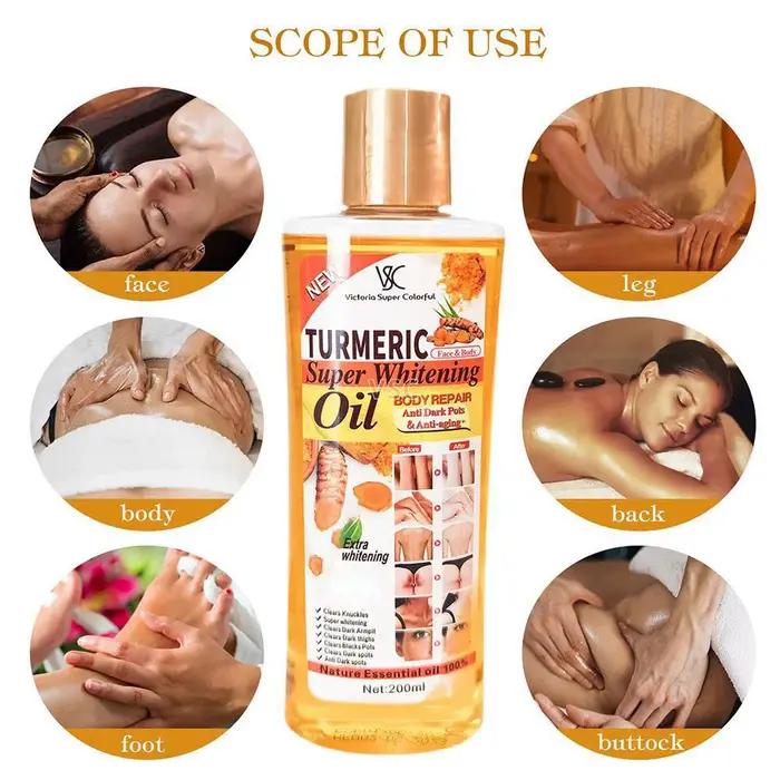 Huile essentielle de curcuma pour massage du visage et du corps