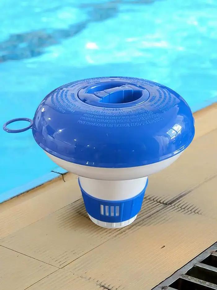 Grandes outils de nettoyage de piscine de luxe de 5 pouces, distributeur de chlore, bleu et blanc, outil de piscine flottant, tablette, fournisseur automatique