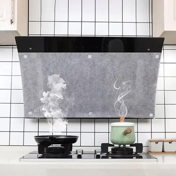 Filtre anti-graisse segmenté pour hotte de cuisine, autocollant absorbant l'huile en non-tissé, membrane filtrante jetable épaissie pour fumée d'huile