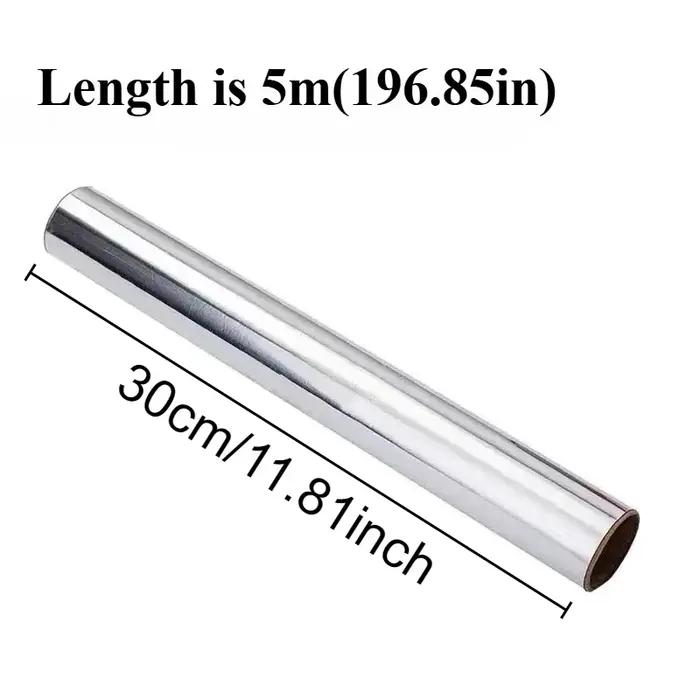 Rouleaux de papier aluminium antiadhésif (1/2/3 rouleaux) pour emballage alimentaire, cuisson, barbecue, rôtissage, pique-nique, usage domestique et cuisine