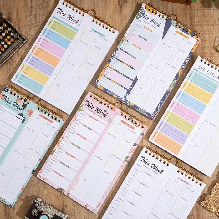 Planificateur de repas hebdomadaire pour petit déjeuner, déjeuner, dîner, avec liste de courses, 52 feuilles, planificateur de repas, Menu alimentaire suspendu pour un style de vie sain