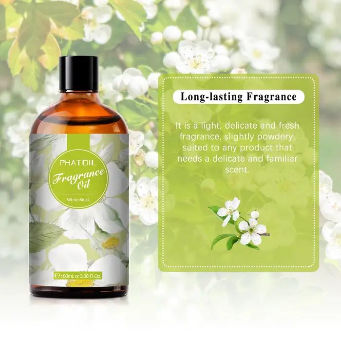 PHATOIL 100ml huiles parfumées série fleur pour diffuseur fabrication de bougies musc blanc gomme à bulles brise de mer bébé poudre arôme huile