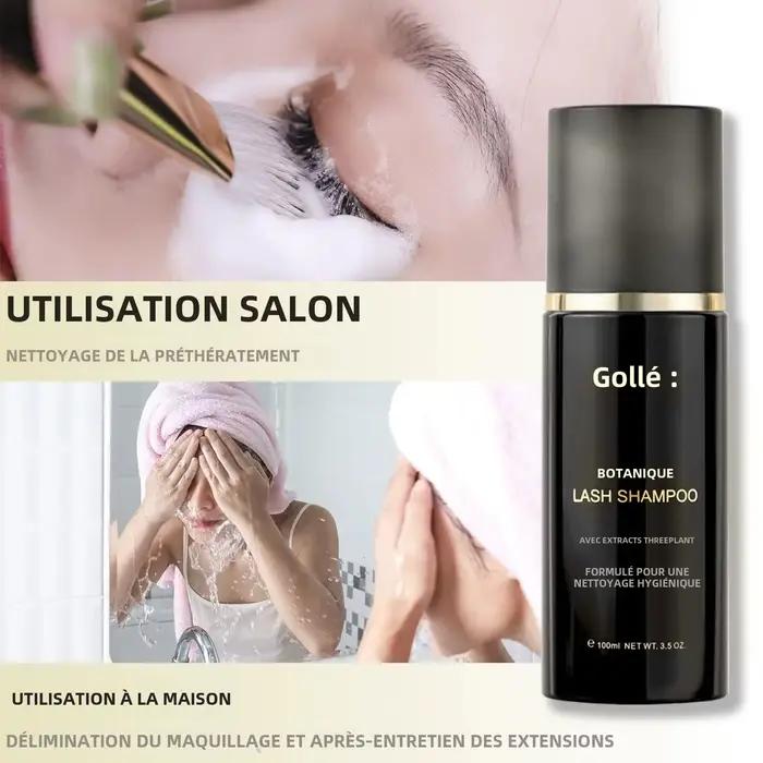 Gollee 100ml Mousse de nettoyage avant Extension de cils mousse nettoyant doux sans Stimulation shampooing maquillage propre colle à cils