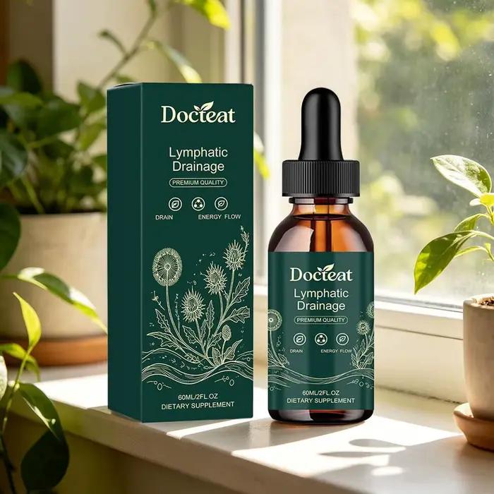 Docteat 60ml Gouttes de drainage lymphatique 1/3/5PCS Formule à base de plantes naturelles Nettoyage du foie Détoxification Élimination des toxines Complément alimentaire