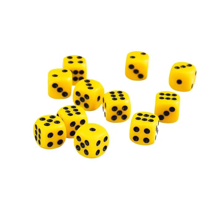 Jeu de dés à Six faces Opaques jaunes, 50 pièces/ensemble, 12mm D6 RPG D & D, nouveaux jeux de rôle