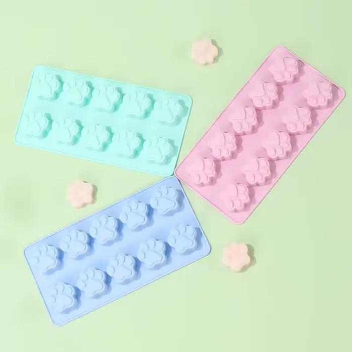 Moule de cuisson en Silicone pour chien, chat, patte d'animal de compagnie, imprimé, réutilisable, fait maison, friandises pour chiens, bonbons, biscuits, gelée, glaçon, chocolat, DIY