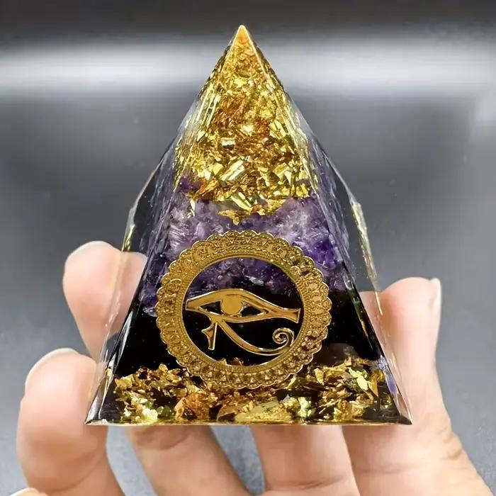 Pyramide Orgone Alanding Yst, 1 pièce, oeil d'horus en Égypte, art en cristal, cadeau d'énergie