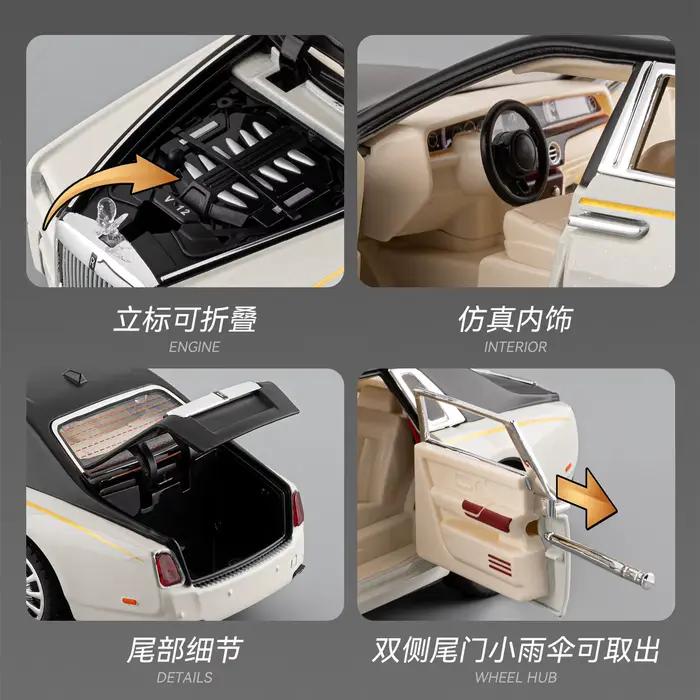 Modèle réduit de voiture Rolls Royce Phantom VIII de luxe à l'échelle 1:24, en alliage métallique, pour décoration intérieure ou cadeau