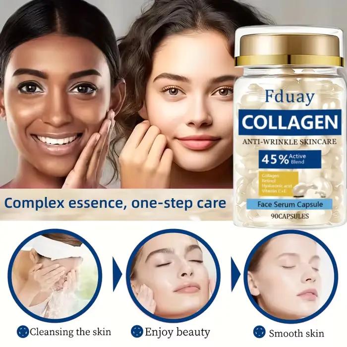 Capsules de sérum à la vitamine E, sérum Vitamine C+E - contient du rétinol et de la vitamine C, hydratant, rafraîchissant et non gras.