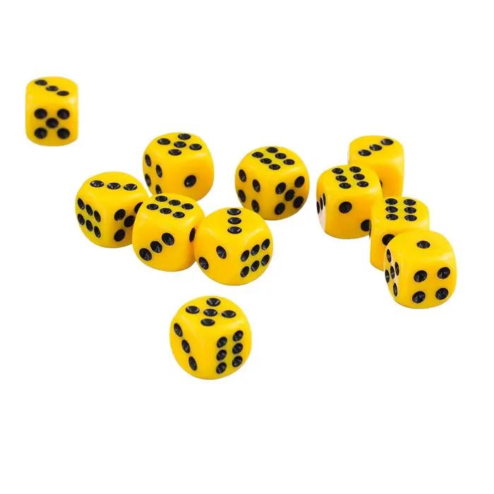 Jeu de dés à Six faces Opaques jaunes, 50 pièces/ensemble, 12mm D6 RPG D & D, nouveaux jeux de rôle
