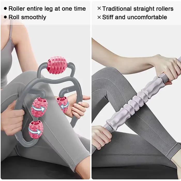 Bâton de rouleau musculaire-masseur de points de déclenchement à 5 boules pour les tissus profonds et la libération
