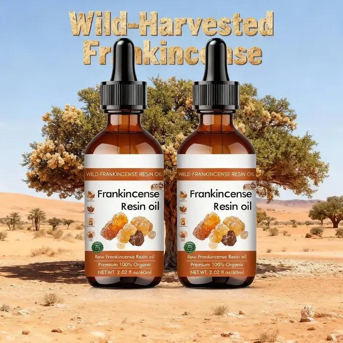 Huile de résine d'encens pur 100 ml - Sérum visage biologique pour une hydratation et une nutrition intenses