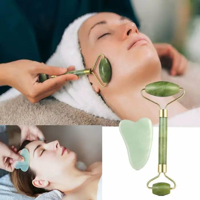 Jade pierre cou visage rouleau Guasha conseil corps masseur outil