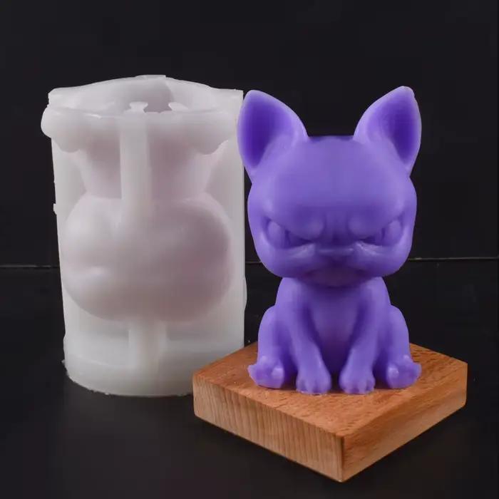 Nouveau moule Design chien assis chien en colère aromathérapie bougie Silicone moule 3D Chihuahua chien plâtre décoratif ornement moules