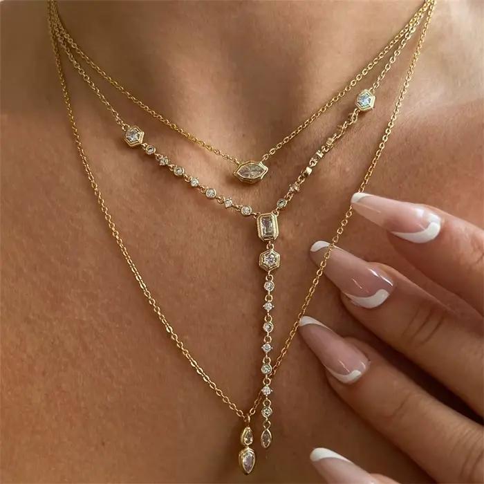 Multi Zcomprend-Collier Pendentif Rond Elliptique, Règle Minimaliste, Placage à la Mode pour la Protection des Documents