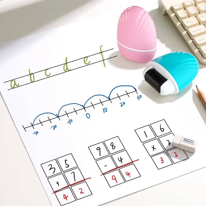Tampon correcteur de mathématiques, grille à double ligne pour la pratique des mots, générateur de questions en un clic, aide portable aux devoirs pour les étudiants