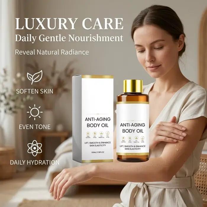 Huile Corporelle Revitalisante : Améliore la Peau Terne, Stimule l'Élasticité Cutanée, Éclaircissante, Légère, Absorption Rapide, Hydratante, Huile de Massage Corporel