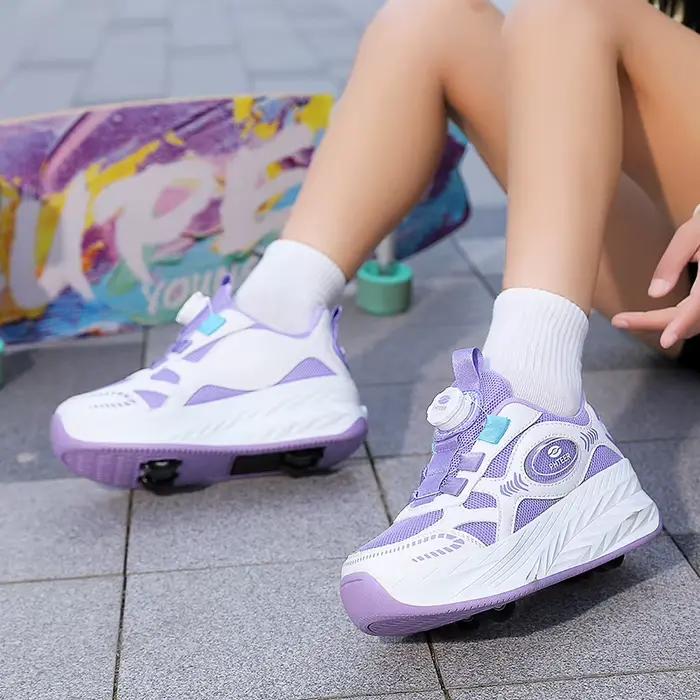 Nouveaux Patins à Roulettes Détachables 4 Roues pour Enfants 2026 – Baskets Décontractées d'Extérieur pour Garçons et Filles – Sport et Divertissement