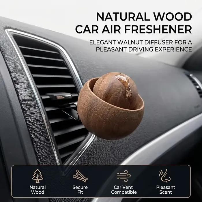 Diffuseur d'huiles essentielles en bois, sans électricité, en noyer noir naturel, mini, mignon, parfum pour la voiture et la maison, pour la chambre à coucher, le bureau